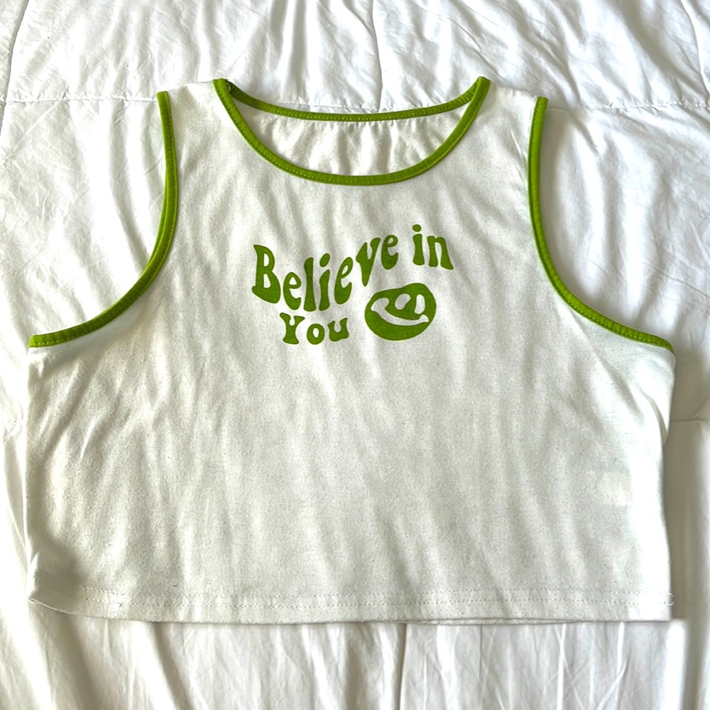 ROMWE Cartoon & Letter Graphic Contrast Tank Top